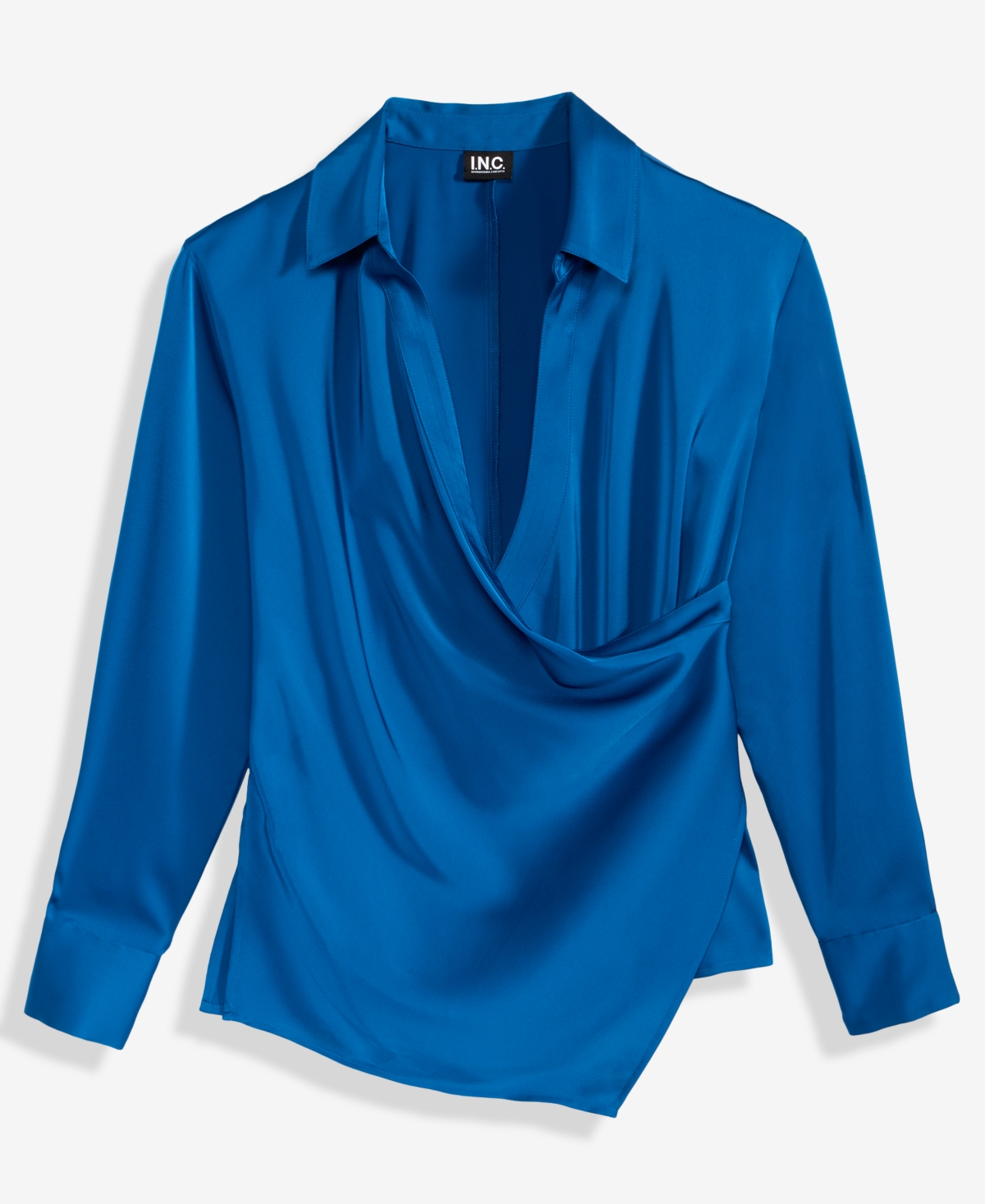 Inc International Concepts Women's Surplice Wrap Top, Macy's Exclusive In Blue