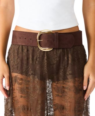 Women's Faux Suede Wide Belt