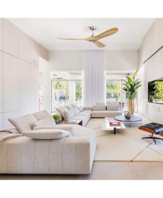 60-inch Modern Sand Nickel 3-Blade Intelligent Remote Control and Timing Function Ceiling Fan