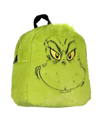 Embroidered Smiling Face w/ 3D Hair Tuft Fuzzy Soft Mini Backpack Purse with Adjustable Straps