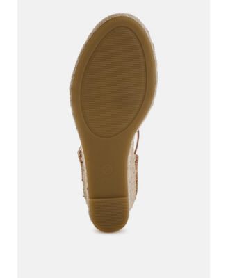 Womens Kalista Raffia Woven Wedge Sandals