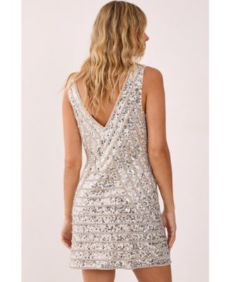 Women's Embellished Panelled Cut Out Mini Dress