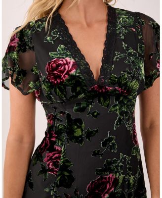 Women's Lace Trim Cut Out Mini Dress