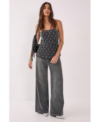 Droplet Embellished Longline Bustier Top