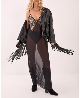 Sheer Strappy Maxi Dress