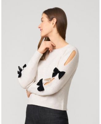 Bow & Cut Out Sleeve Sweater