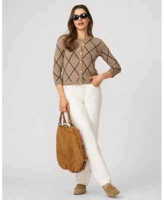 Women's Argyle Crewneck Cardigan