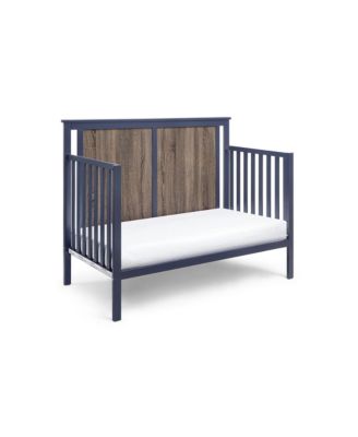 4-in-1 Convertible Crib in Midnight Blue and Vintage Walnut