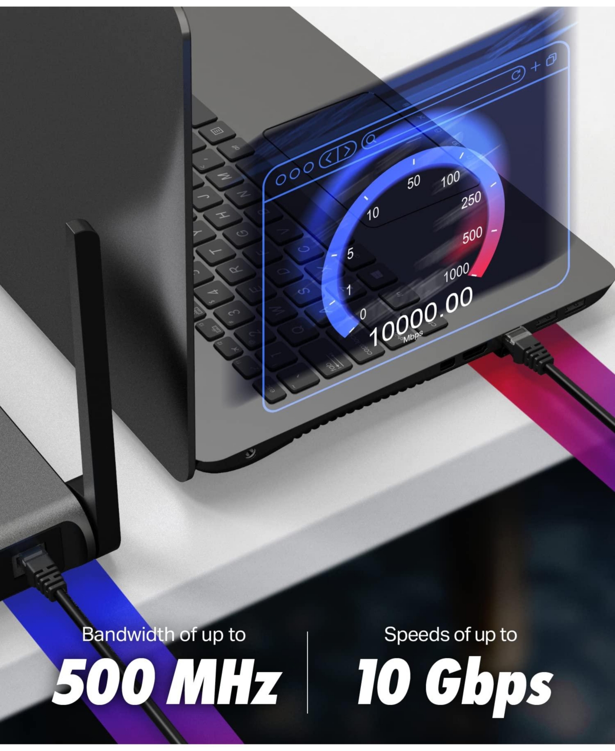 Ultra Clarity Cables Ethernet Cable Cat 6 High Speed Lan Internet for Computer Router Modem Gaming