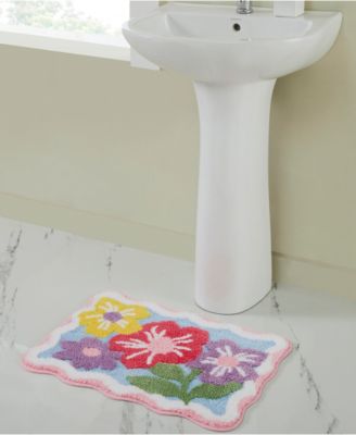 Floral Tufted Bath Rug, 18" x 27"
