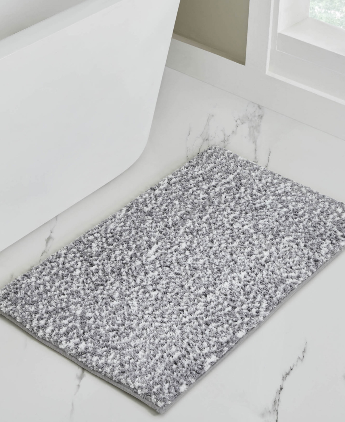 Vcny Home Heathered Memory Foam Bath Rug, 20" X 32" In Gray