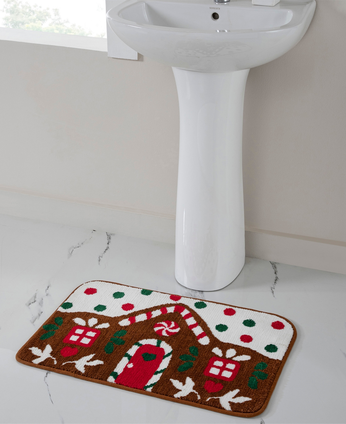 Vcny Home Multi Gingerbread House Tufted Bath Rug, 18" X 28" In Multi