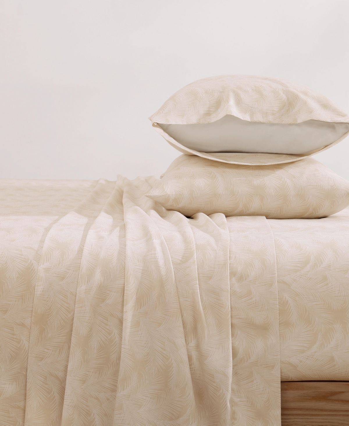 Tommy Bahama All Over Palms 300-thread Count Cotton 4-pc. Sheet Set, Queen In Neutral