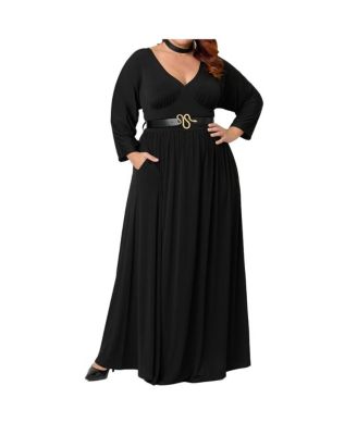 Plus Size 3/4 Sleeve Batwing Maxi Dress