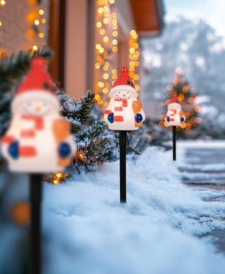 16" Jolly Snowmen Christmas Pathway Markers, Set of 4