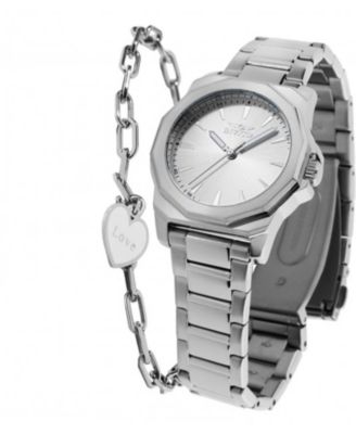 Women's 48577 Speedway  Quartz 3 Hand Silver Dial Watch