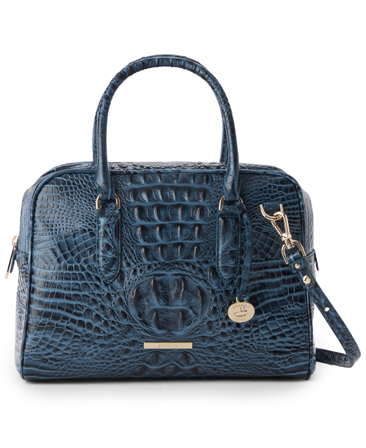 Brahmin Marissa Small Alden Road Leather Satchel Bag In Purple