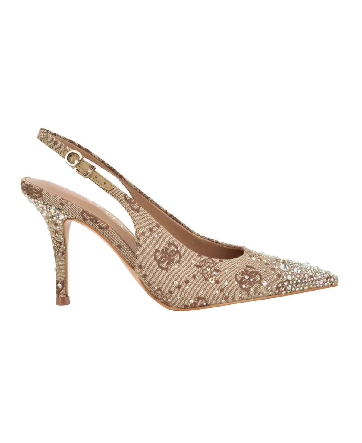 Guess Women's Princessa Quattro G Embellished Slingback Stiletto Pumps In Brown