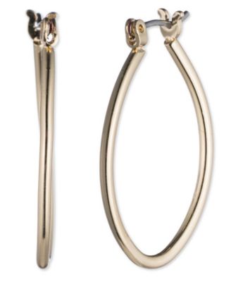 Nine West - Gold-Tone Teardrop Hoop Earrings