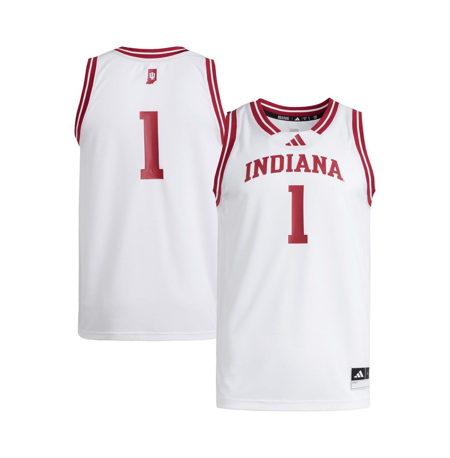 Мужской топ adidas White Indiana Hoosiers Replica Swingman Jersey — фото 1
