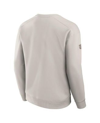 Men's Cream Edmonton Oilers Authentic Pro Road Fleece Pullover Sweatshirt