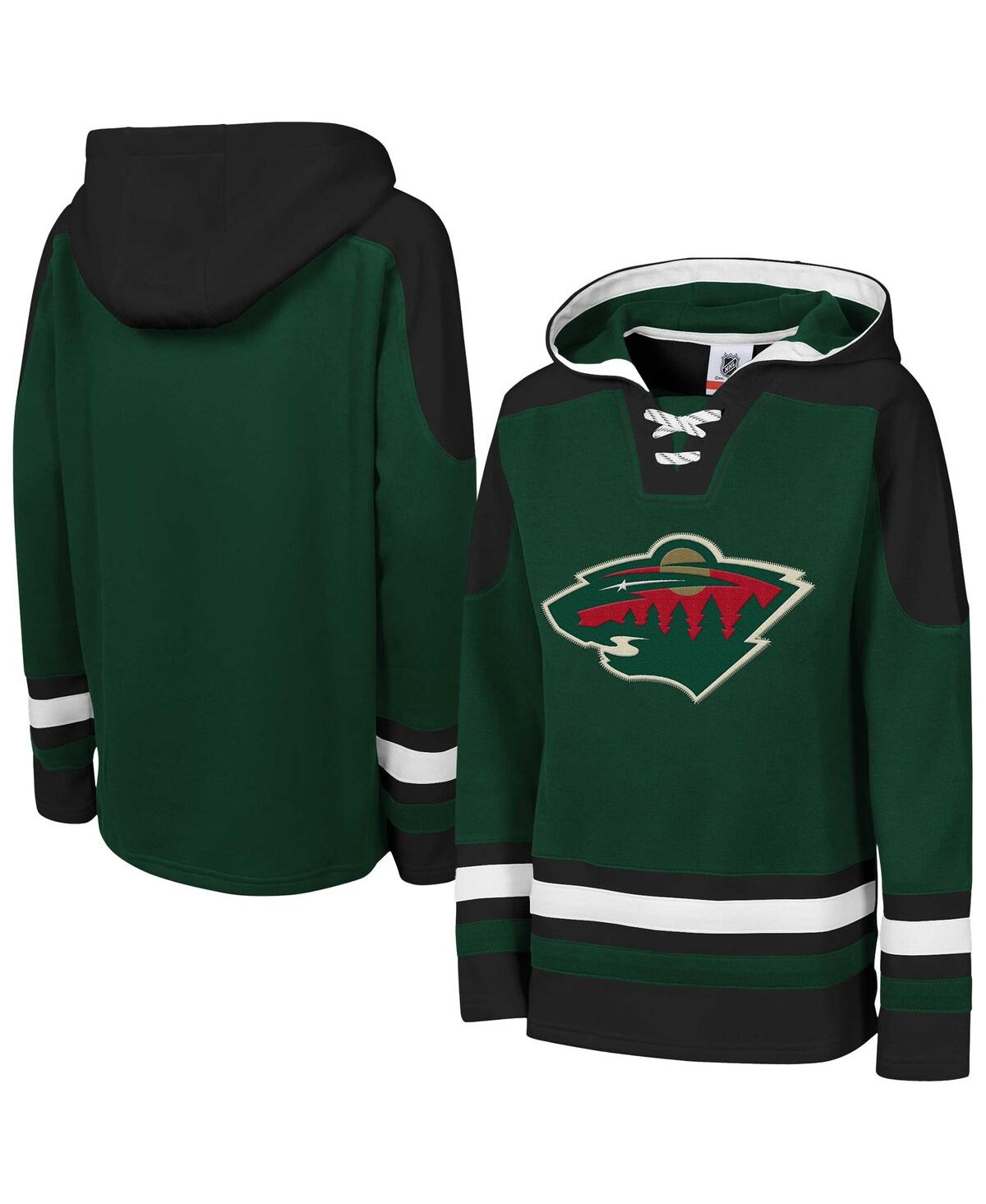 Outerstuff Big Boys And Girls Green Minnesota Wild Must Have Home V-neck Pullover Hoodie In Green