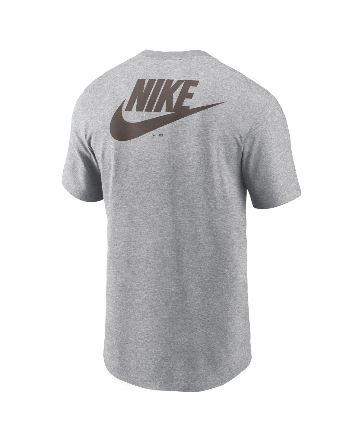 Nike Men's Heather Gray San Diego Padres Cooperstown Collection Large Logo 2-hit T-shirt In Gray