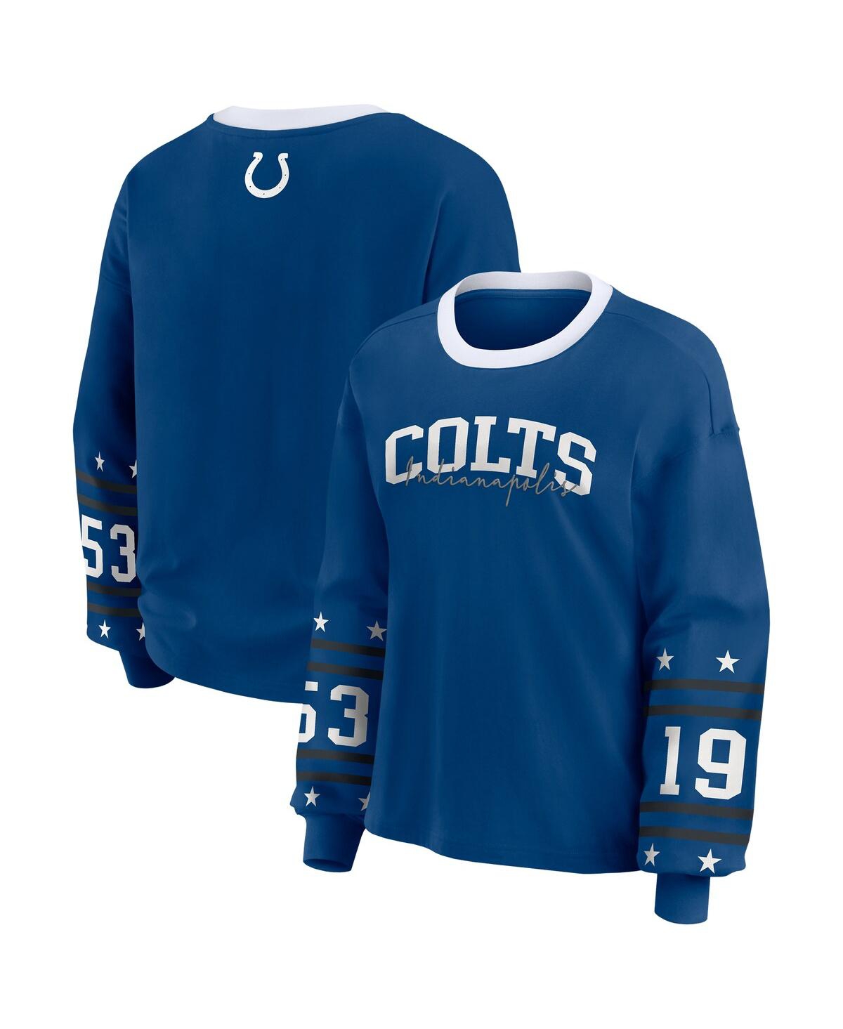 Wear By Erin Andrews Women's Royal Indianapolis Colts Sport Long-sleeve T-shirt In Blue