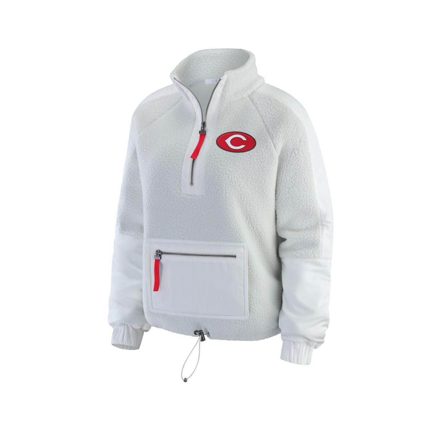Women's Gray Cincinnati Reds Polar Fleece Quarter-Zip Jacket
