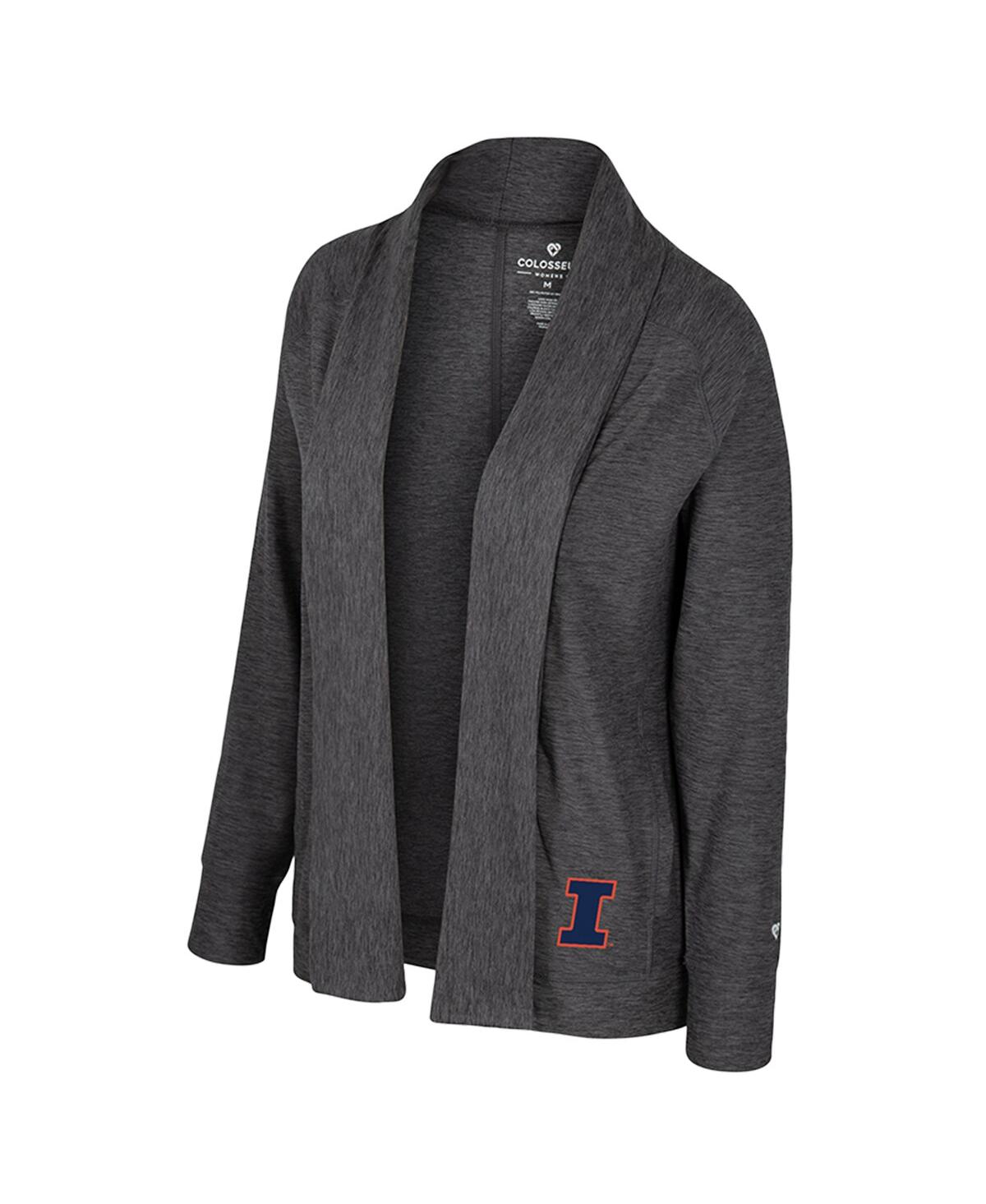Colosseum Women's Charcoal Illinois Fighting Illiniâ Dash Cardigan In Gray