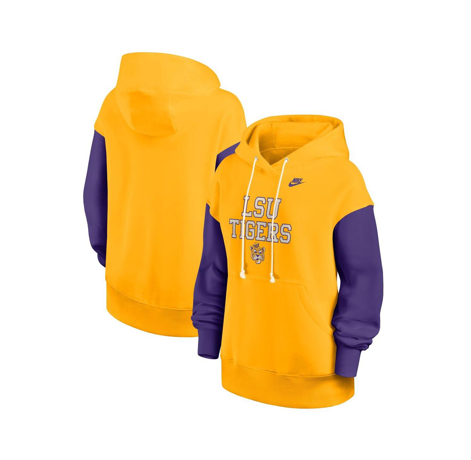 Women's Gold/Purple LSU Tigers Oversized Legacy Phoenix Pullover Hoodie
