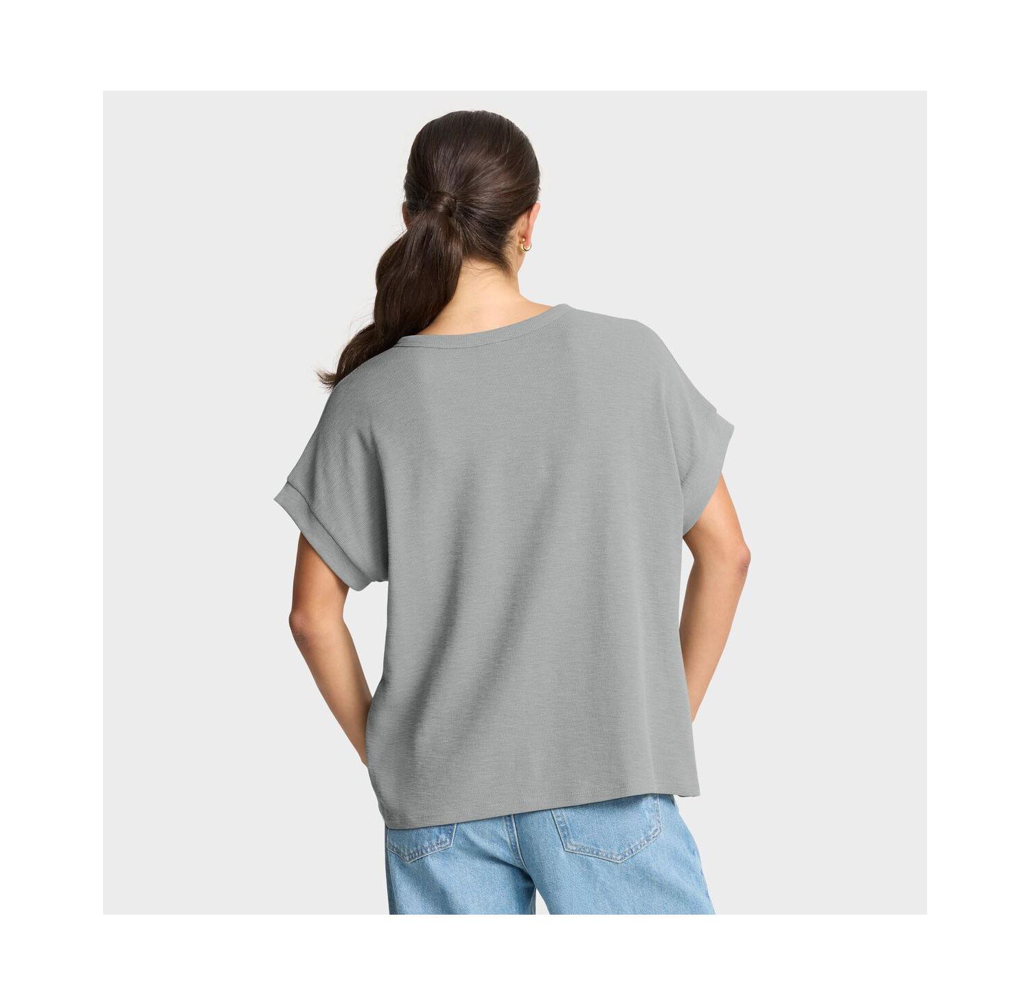 Women's Heather Gray Buffalo Bills Oversized Hometown Premium Henley Shirt