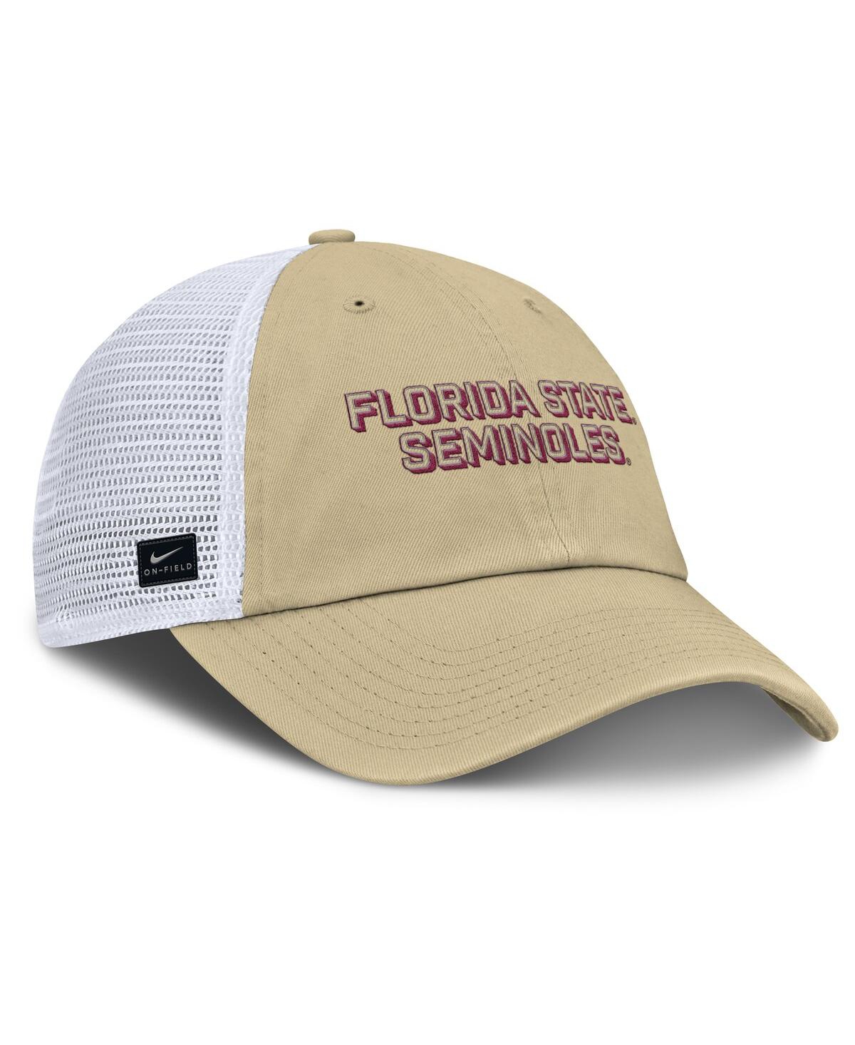 Nike Men's Vegas Gold Florida State Seminoles 2025 Gameday On-field Club Adjustable Trucker Hat In Neutral