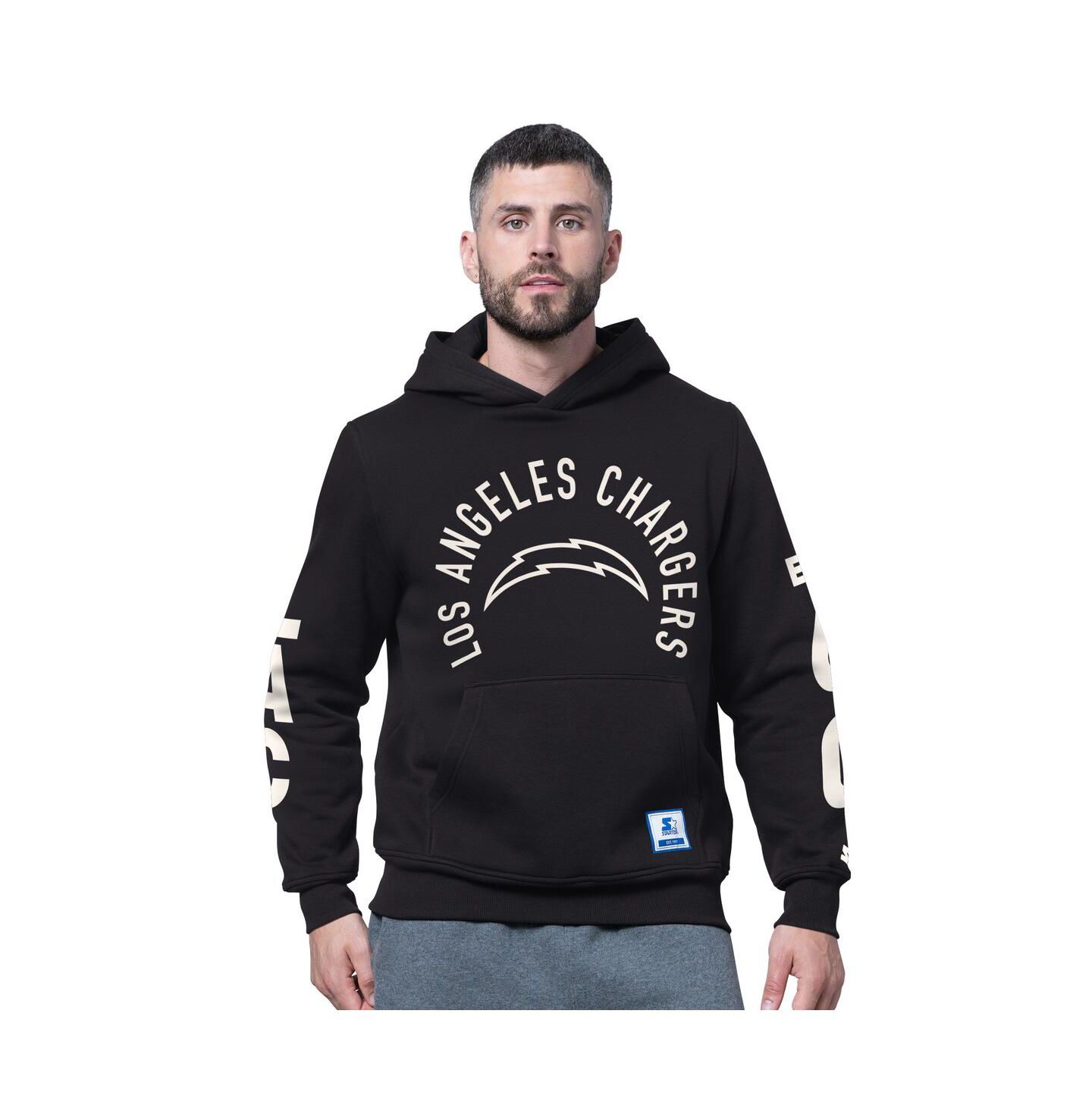Мужское худи Starter Black Los Angeles Chargers Handoff Fleece — фото 1