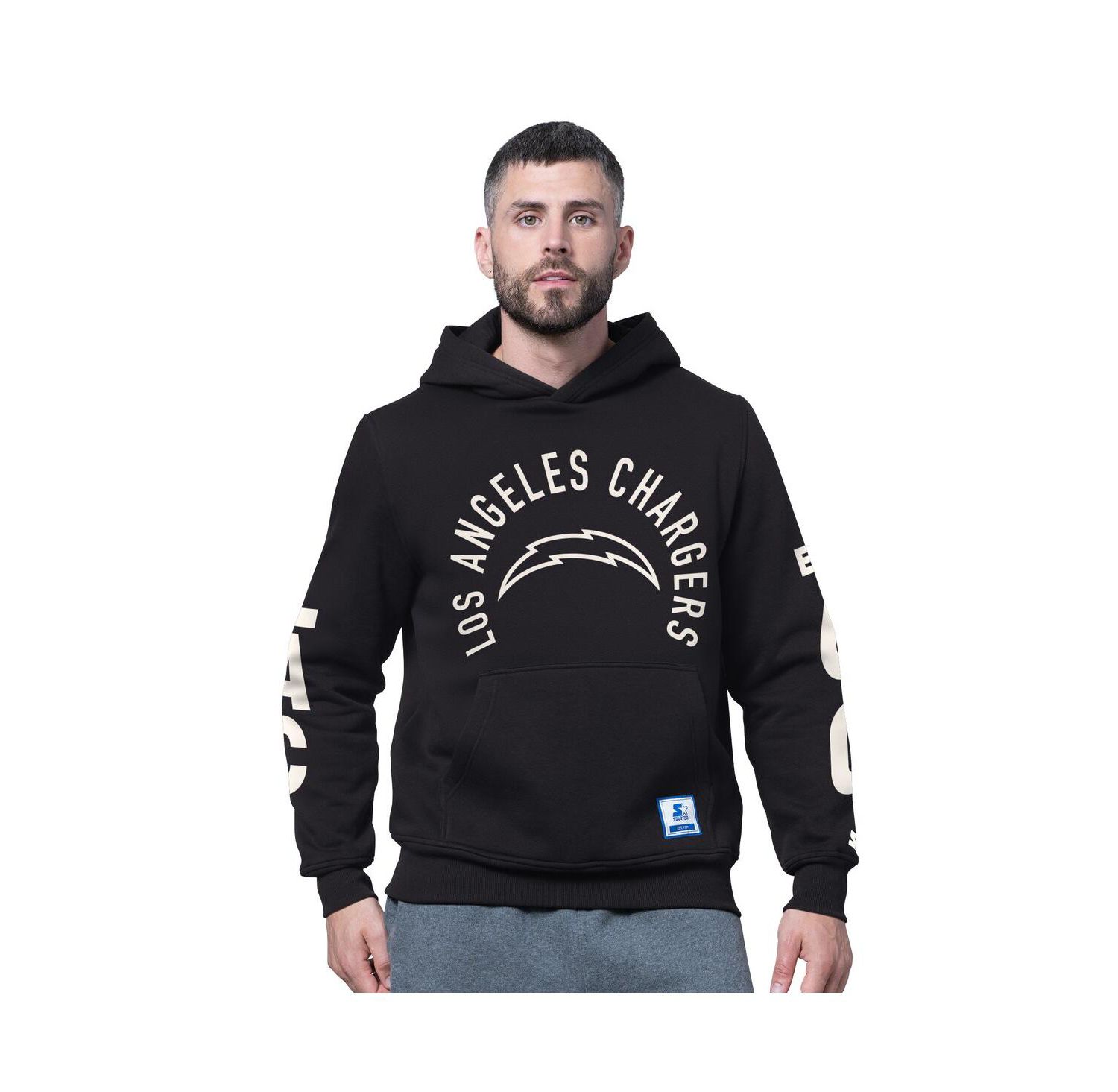 Men's Black Los Angeles Chargers Handoff Fleece Hoodie Sweatshirt