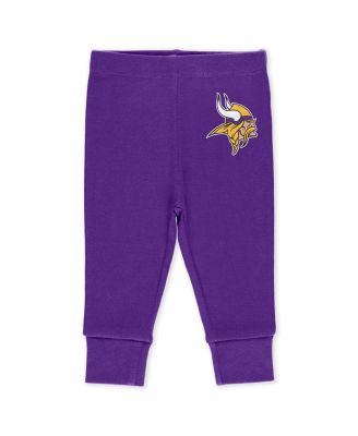 Baby Boys and Girls Newborn 3-Piece Minnesota Vikings Turn Me Around Bodysuits and Pant Set