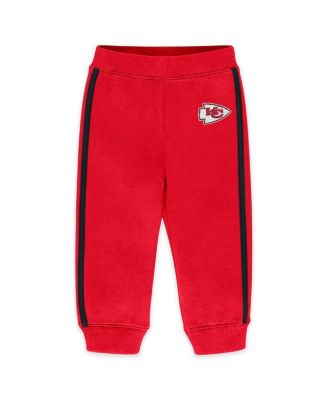 Baby Boys and Girls Newborn 2-Piece Red Kansas City Chiefs Fleece Crewneck and Pants Set