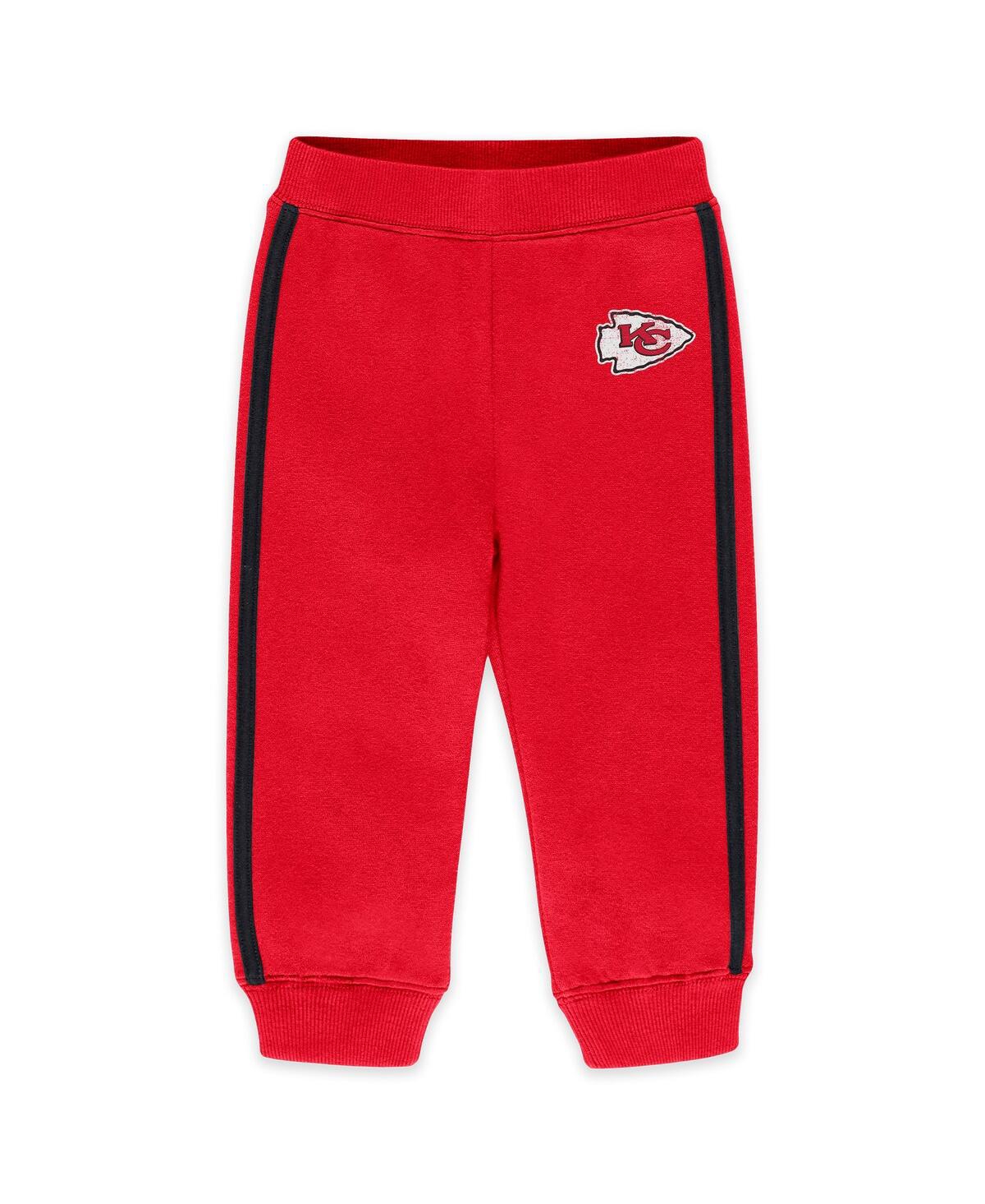 Wear By Erin Andrews Baby Boys And Girls Newborn 2-piece Red Kansas City Chiefs Fleece Crewneck And Pants Set In Red