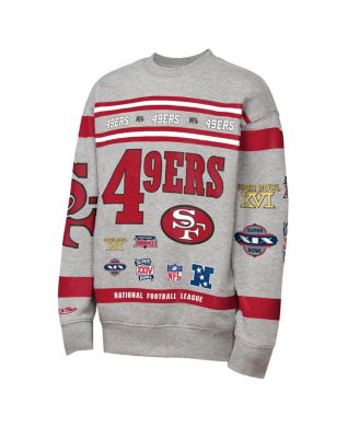 Big Boys and Girls Gray San Francisco 49ers Throwback All-Over Print Fleece Sweatshirt