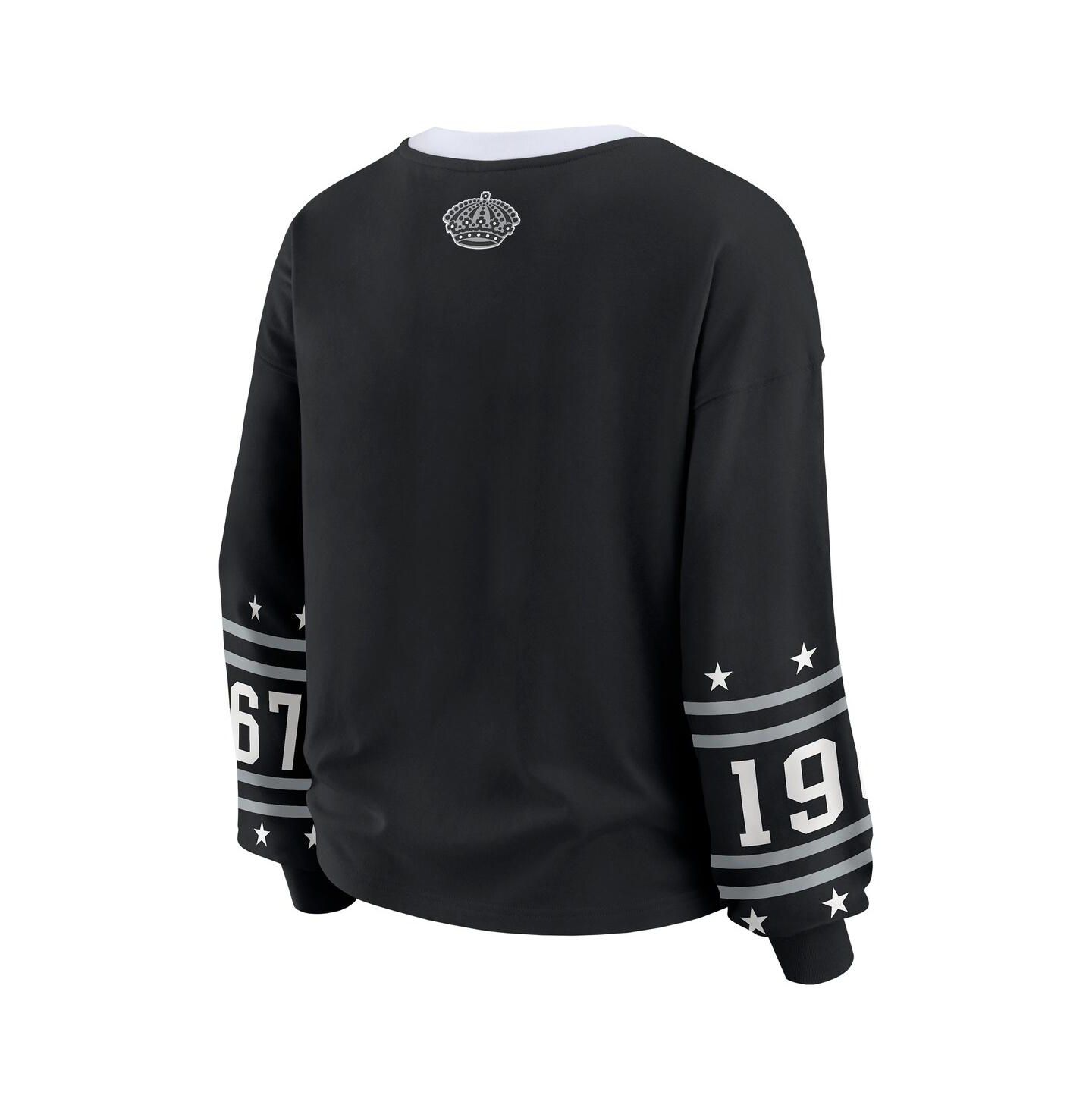Женская футболка WEAR by Erin Andrews Black Los Angeles Kings Long-Sleeve Sport — фото 3