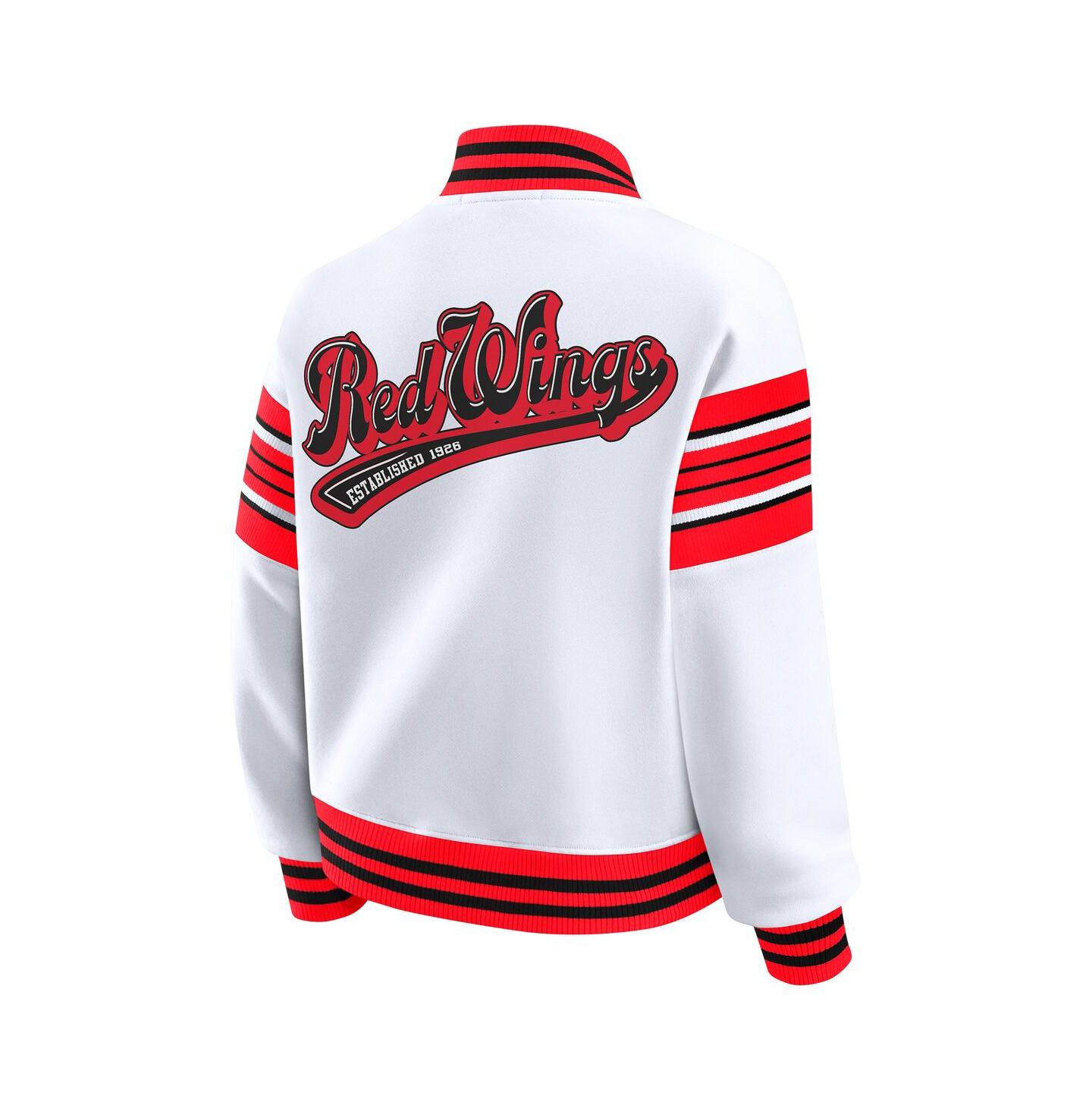 Женская куртка WEAR by Erin Andrews White/Red Detroit Red Wings Full-Snap Fleece Sweatshirt — фото 3