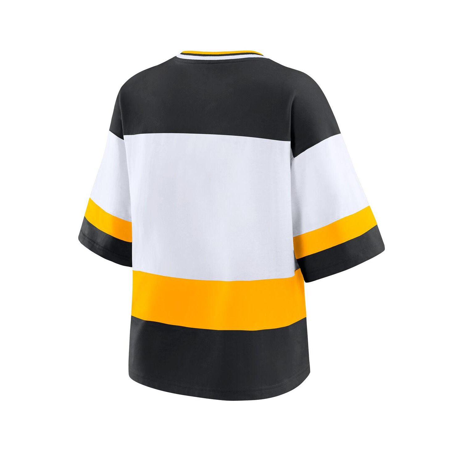 Women's Black/White Pittsburgh Penguins Football T-Shirt