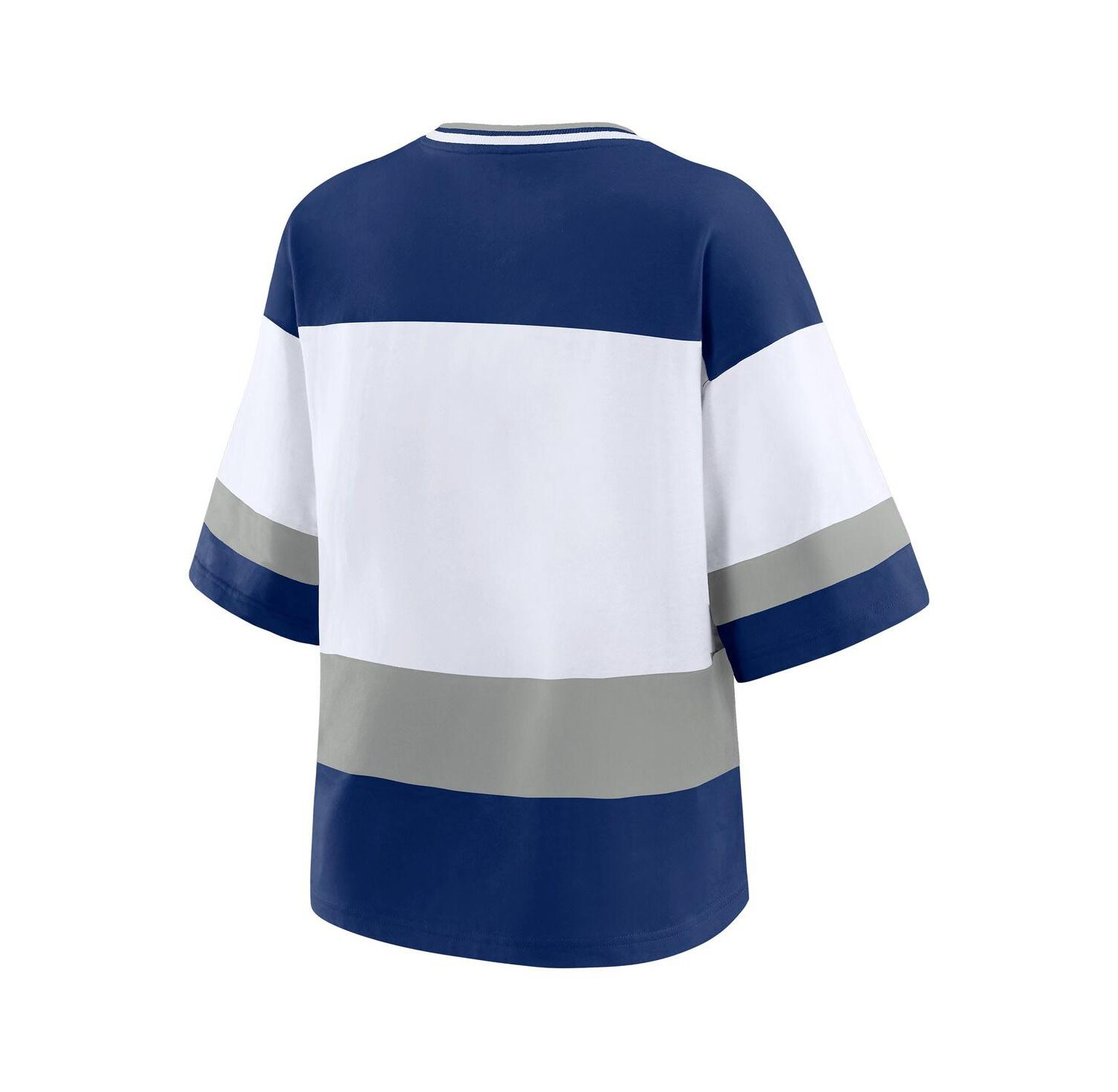 Women's Blue/White Tampa Bay Lightning Football T-Shirt