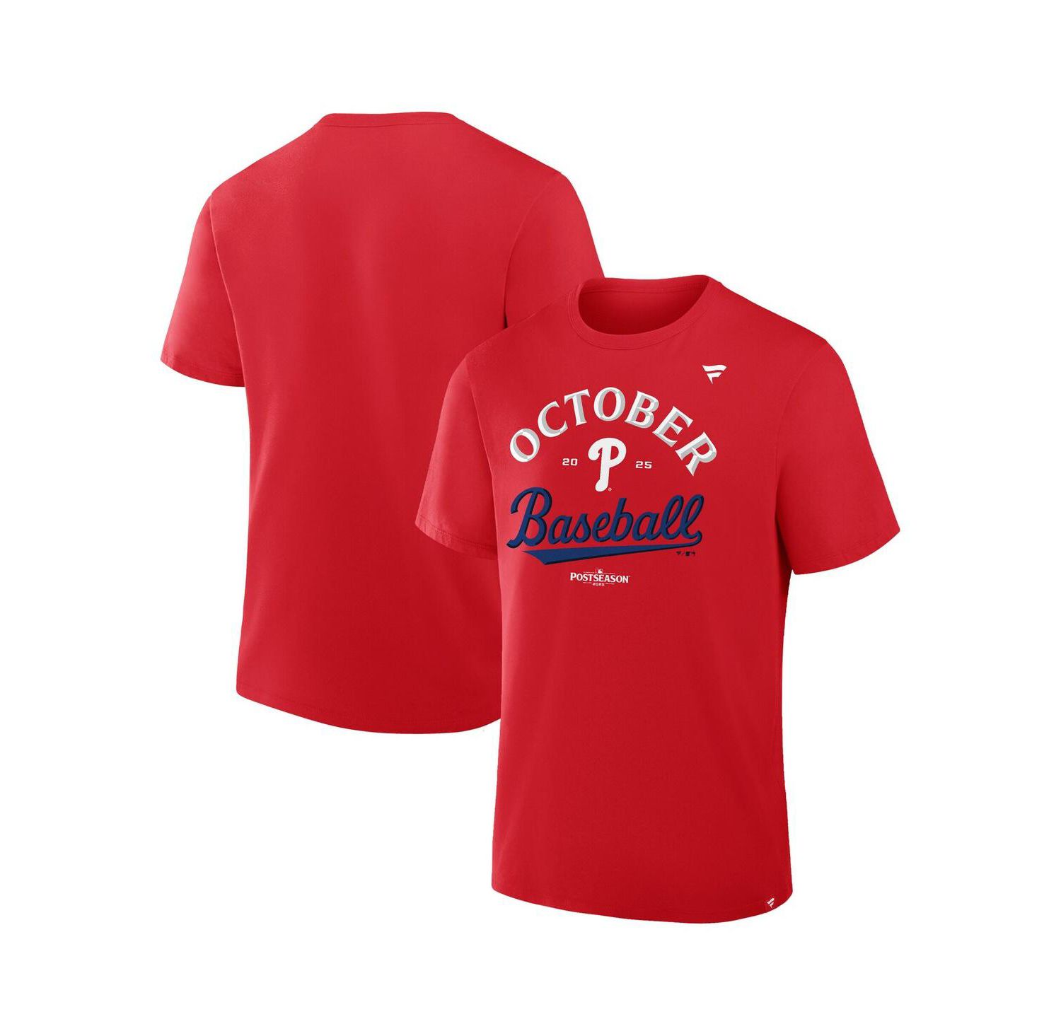 Men's Red Philadelphia Phillies 2025 MLB Postseason Locker Room T-Shirt