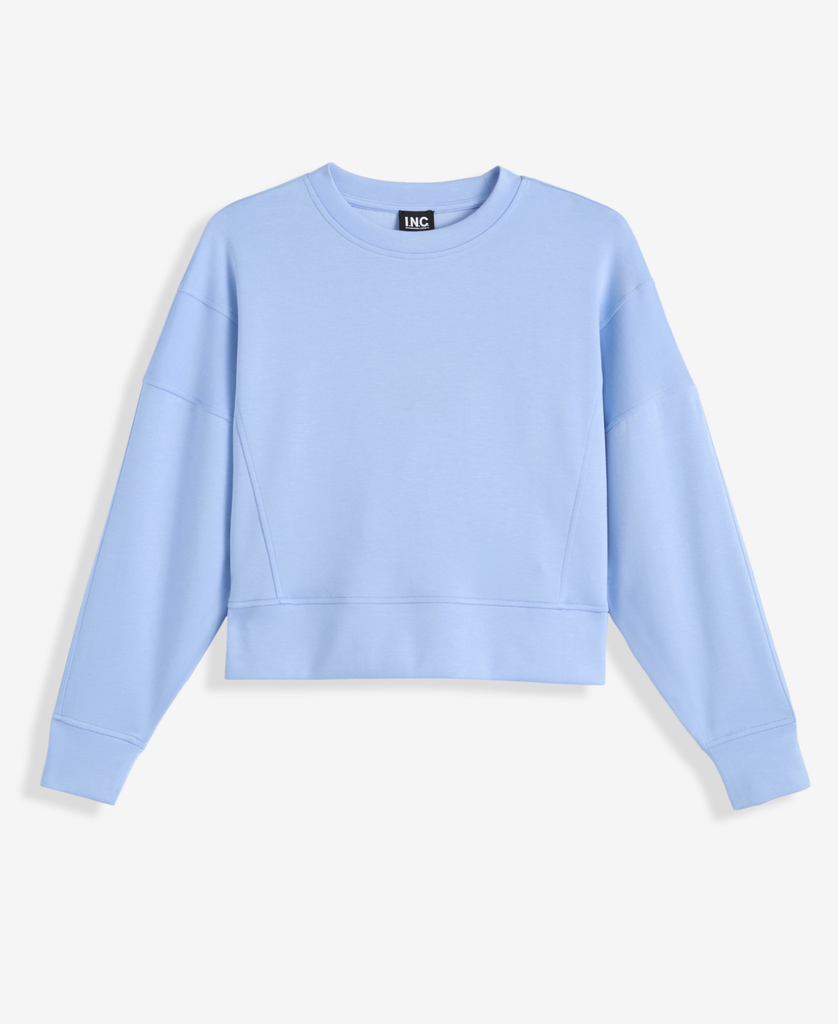 Inc International Concepts Petite Crewneck Long-sleeve Sweatshirt, Macy's Exclusive In Blue