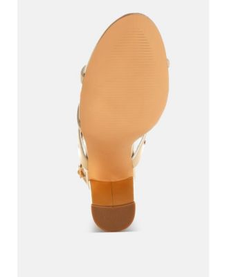 Womens Ryzah Metallic Cut Out Chain Sandals