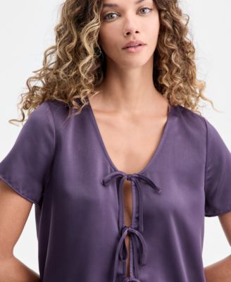 Women's 2-Piece Short-Sleeve Top and Pants Pajama Set