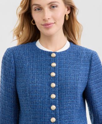 Women&#39;s Boucl&amp;eacute; Tweed Cropped Jacket