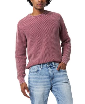 Men's Washy Textured Knit Crewneck Sweater