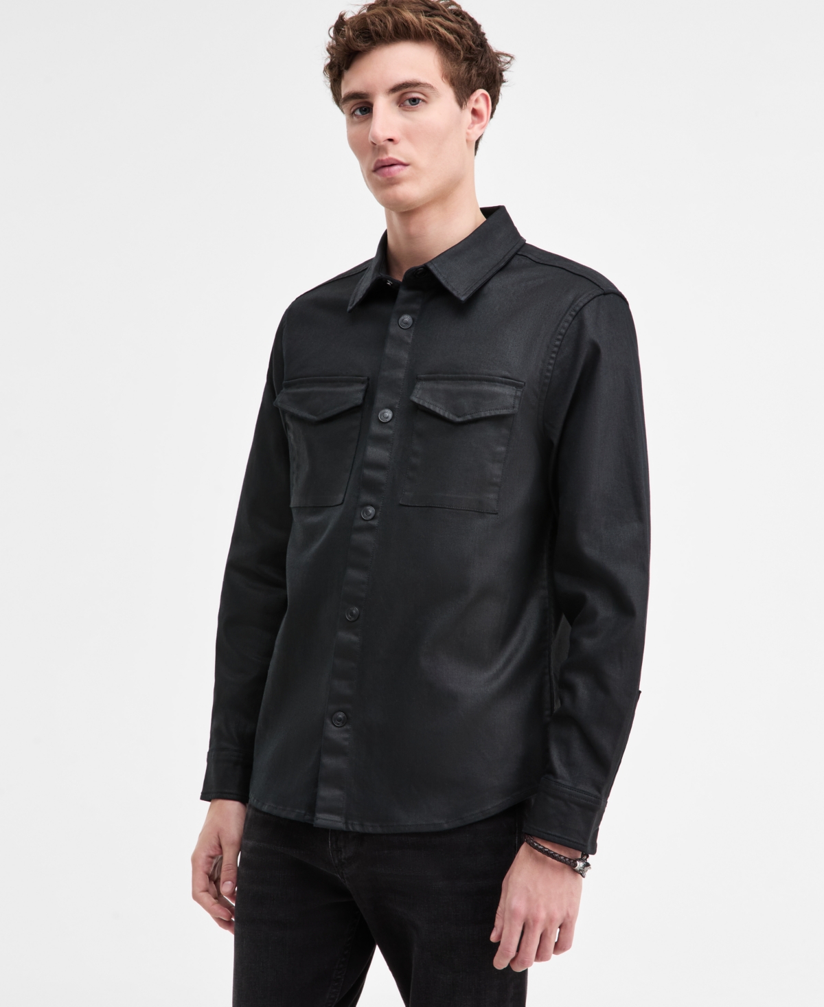 Guess Men's Theo Snap-Front Shirt-Jacket